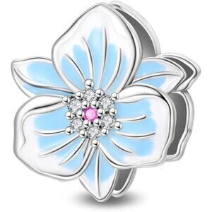 Light Blue Iris Bead Cool 925 Sterling Silver Charms Hypoallergenic Beads